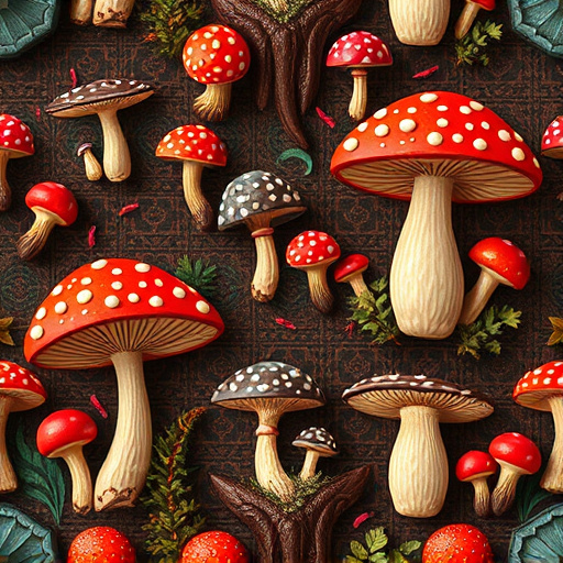 Artistic Magic Mushroom Chocolates Patterns