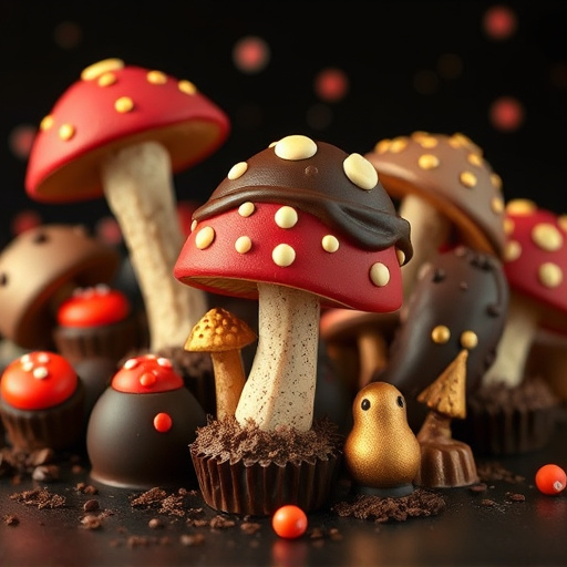 Artistic Magic Mushroom Chocolates Patterns