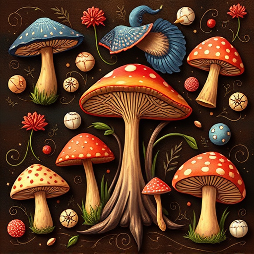 Artistic Magic Mushroom Chocolates Patterns