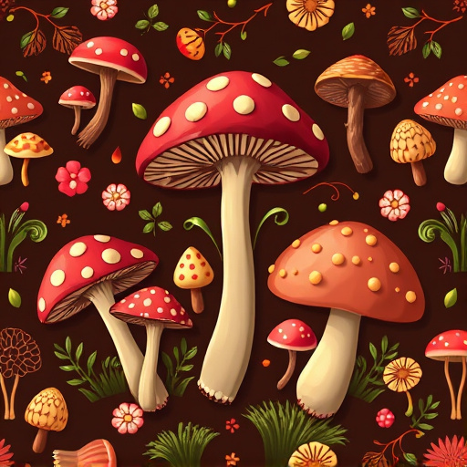 Artistic Magic Mushroom Chocolates Patterns