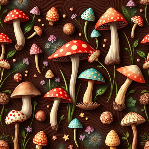 Artistic Magic Mushroom Chocolates Patterns
