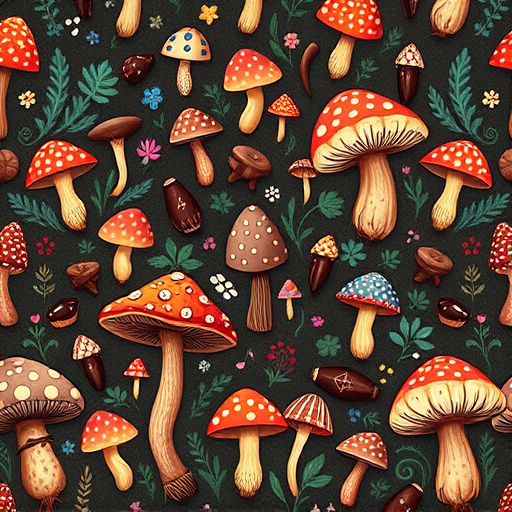 Artistic Magic Mushroom Chocolates Patterns