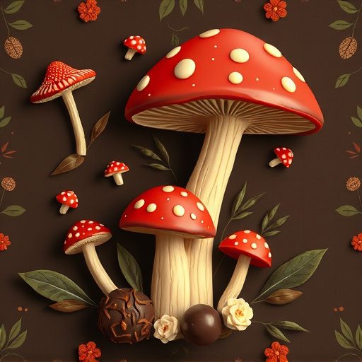 Artistic Magic Mushroom Chocolates Patterns