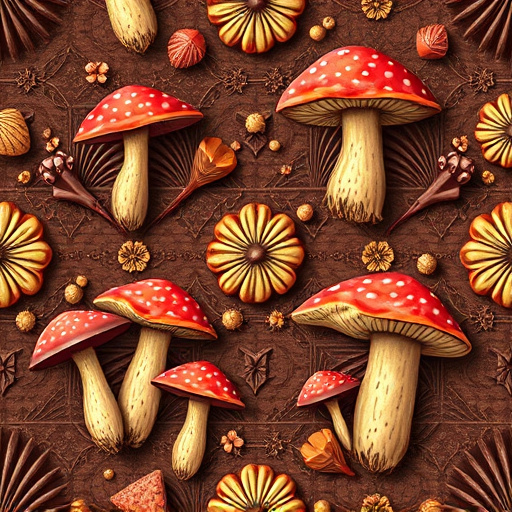 Artistic Magic Mushroom Chocolates Patterns