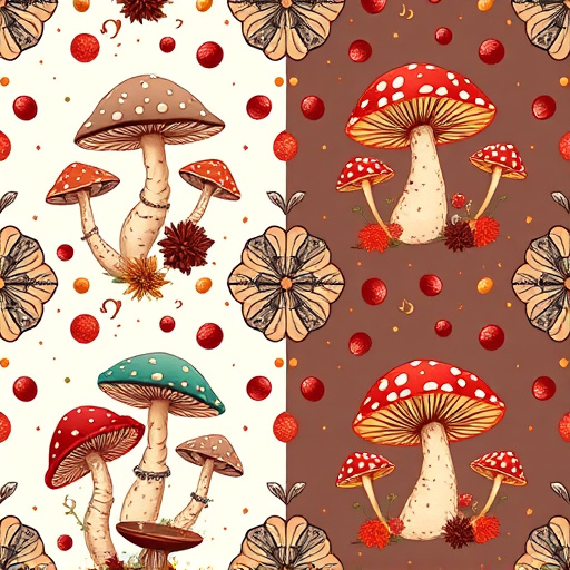 Artistic Magic Mushroom Chocolates Patterns