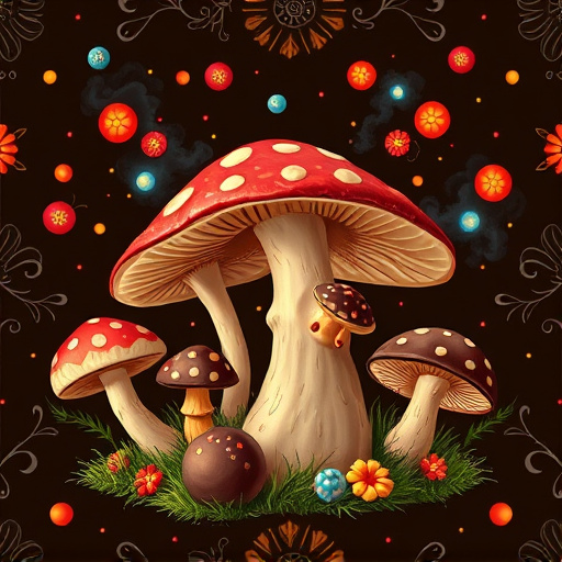 Artistic Magic Mushroom Chocolates Patterns