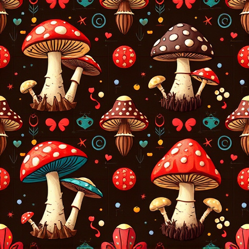 Artistic Magic Mushroom Chocolates Patterns