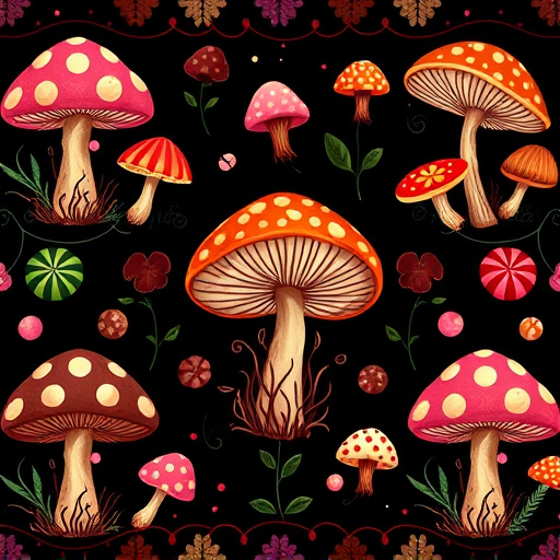Artistic Magic Mushroom Chocolates Patterns
