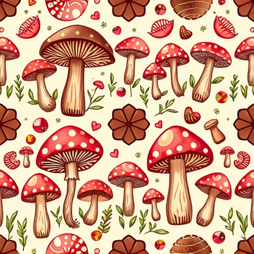Artistic Magic Mushroom Chocolates Patterns