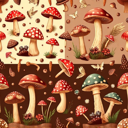 Artistic Magic Mushroom Chocolates Patterns