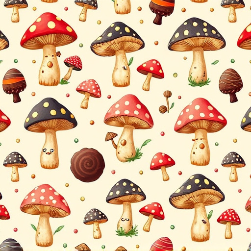 Artistic Magic Mushroom Chocolates Patterns