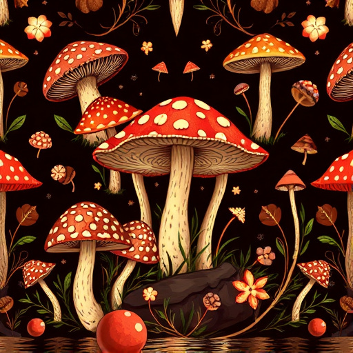 Artistic Magic Mushroom Chocolates Patterns
