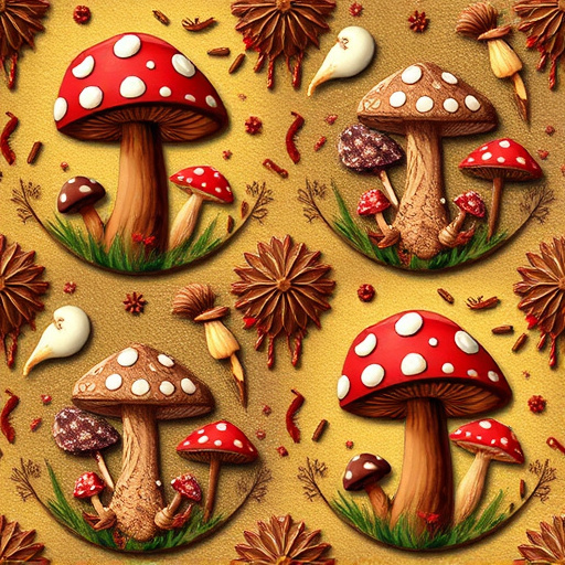 Artistic Magic Mushroom Chocolates Patterns