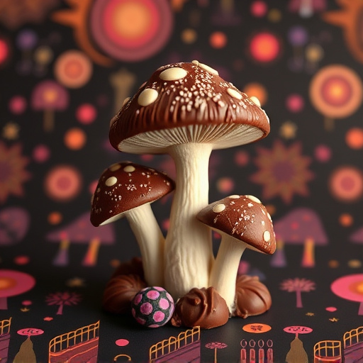 Artistic Magic Mushroom Chocolates Patterns