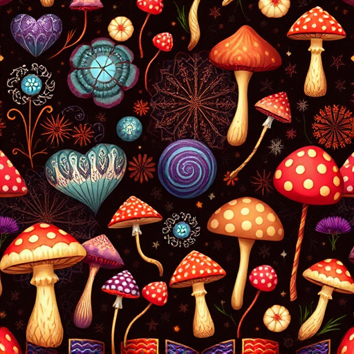 Artistic Magic Mushroom Chocolates Patterns