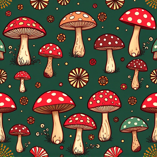 Artistic Magic Mushroom Chocolates Patterns