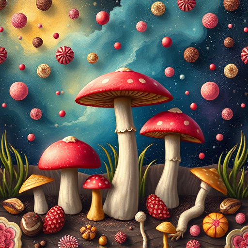 Artistic Magic Mushroom Chocolates Patterns