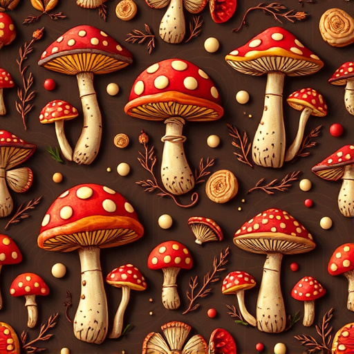 Artistic Magic Mushroom Chocolates Patterns