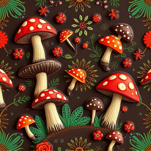 Artistic Magic Mushroom Chocolates Patterns