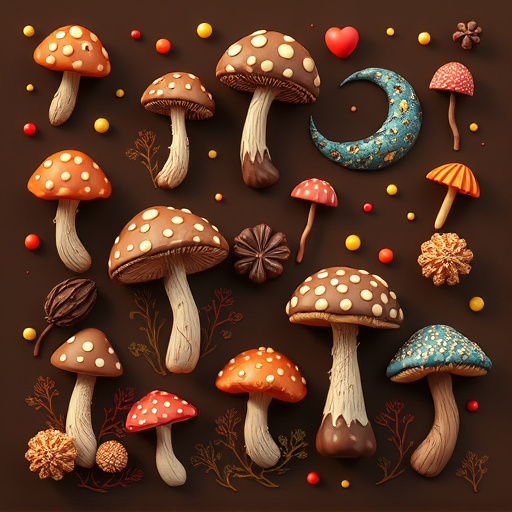 Artistic Magic Mushroom Chocolates Patterns
