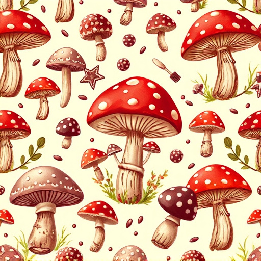 Artistic Magic Mushroom Chocolates Patterns