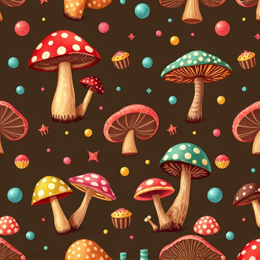 Artistic Magic Mushroom Chocolates Patterns
