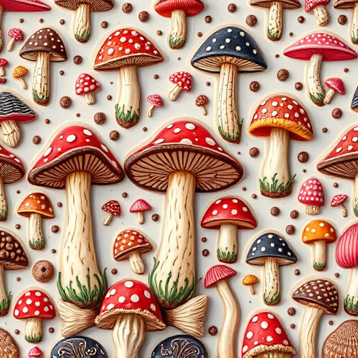 Artistic Magic Mushroom Chocolates Patterns