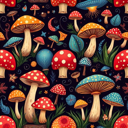 Artistic Magic Mushroom Chocolates Patterns