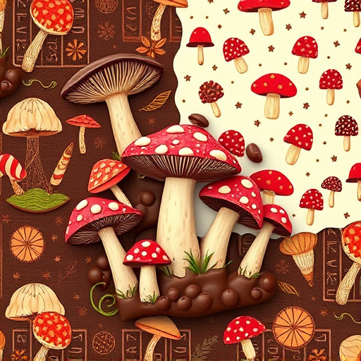Artistic Magic Mushroom Chocolates Patterns