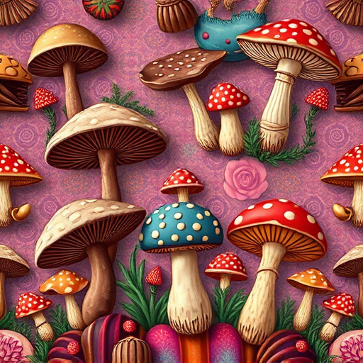 Artistic Magic Mushroom Chocolates Patterns