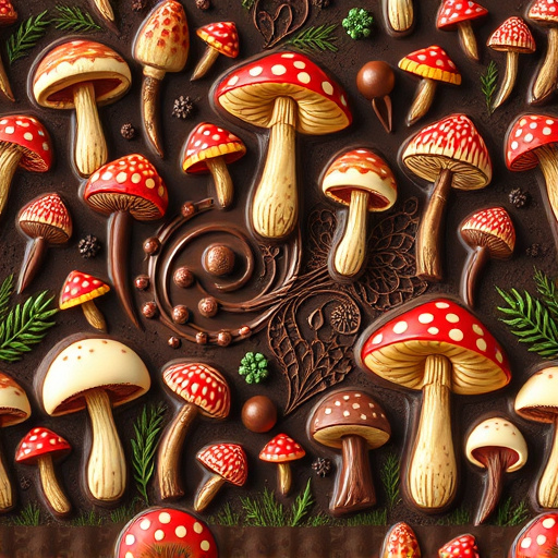 Artistic Magic Mushroom Chocolates Patterns