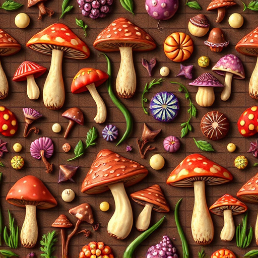 Artistic Magic Mushroom Chocolates Patterns