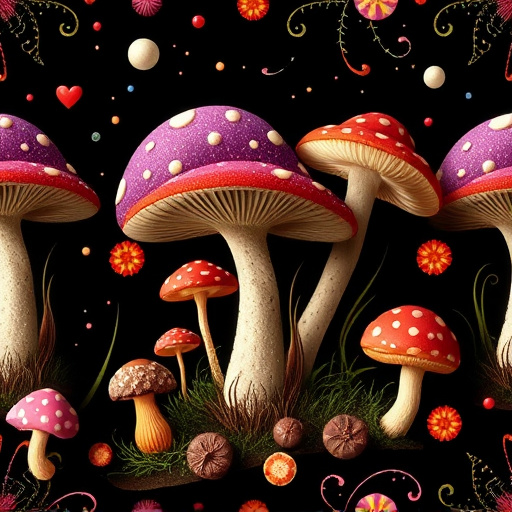 Artistic Magic Mushroom Chocolates Patterns