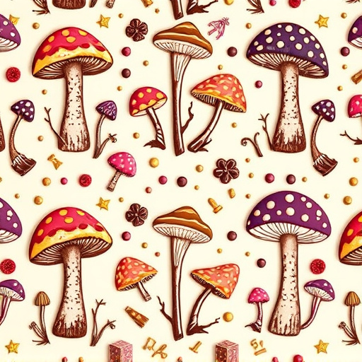 Artistic Magic Mushroom Chocolates Patterns