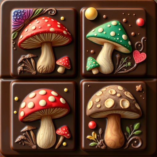 Artistic Magic Mushroom Chocolates Patterns