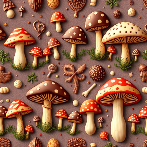 Artistic Magic Mushroom Chocolates Patterns