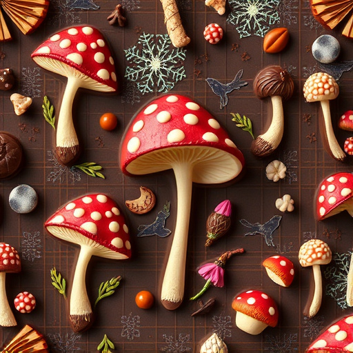 Artistic Magic Mushroom Chocolates Patterns