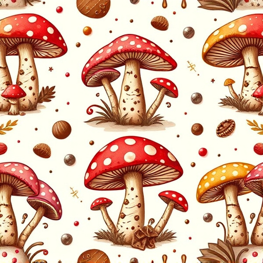 Artistic Magic Mushroom Chocolates Patterns