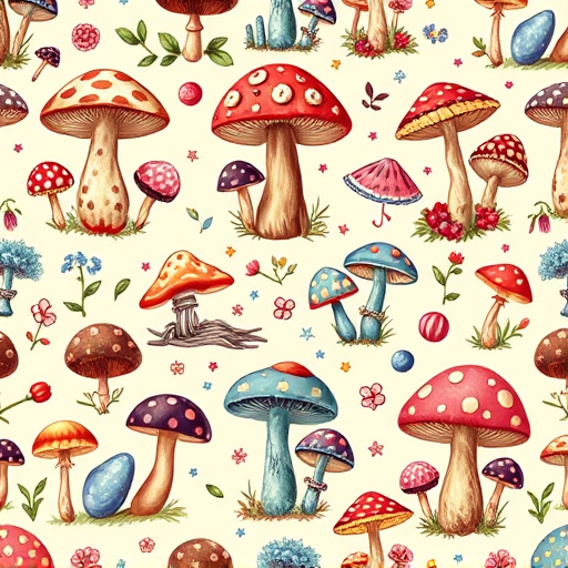 Artistic Magic Mushroom Chocolates Patterns