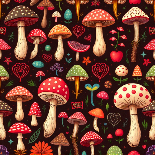Artistic Magic Mushroom Chocolates Patterns