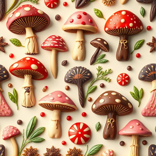 Artistic Magic Mushroom Chocolates Patterns
