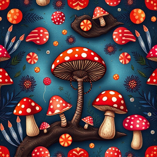 Artistic Magic Mushroom Chocolates Patterns