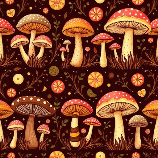 Artistic Magic Mushroom Chocolates Patterns