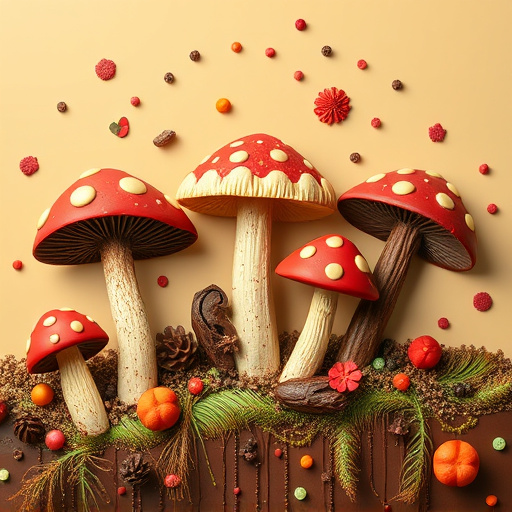 Artistic Magic Mushroom Chocolates Patterns