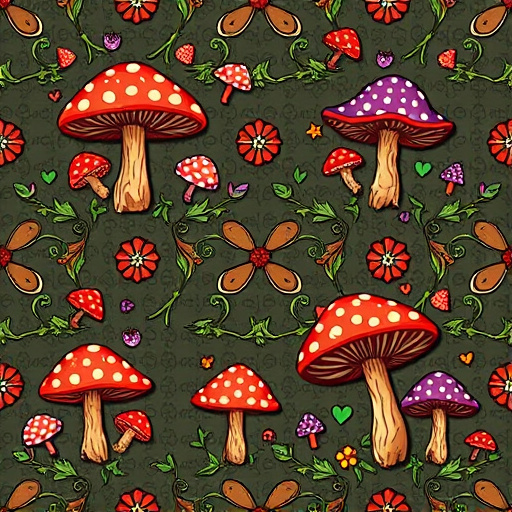 Artistic Magic Mushroom Chocolates Patterns