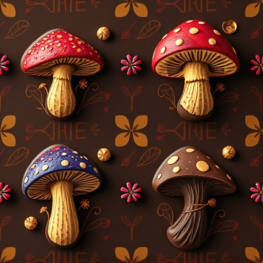 Artistic Magic Mushroom Chocolates Patterns