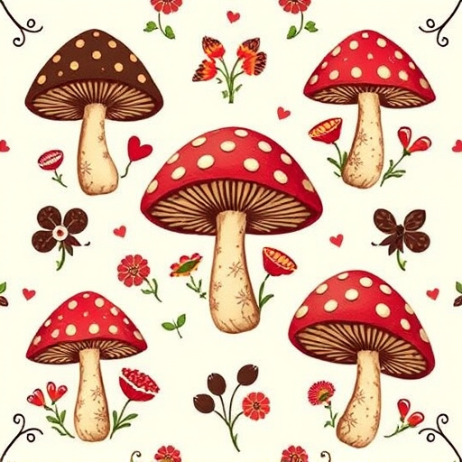 Artistic Magic Mushroom Chocolates Patterns