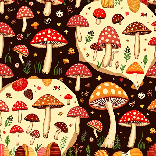 Artistic Magic Mushroom Chocolates Patterns
