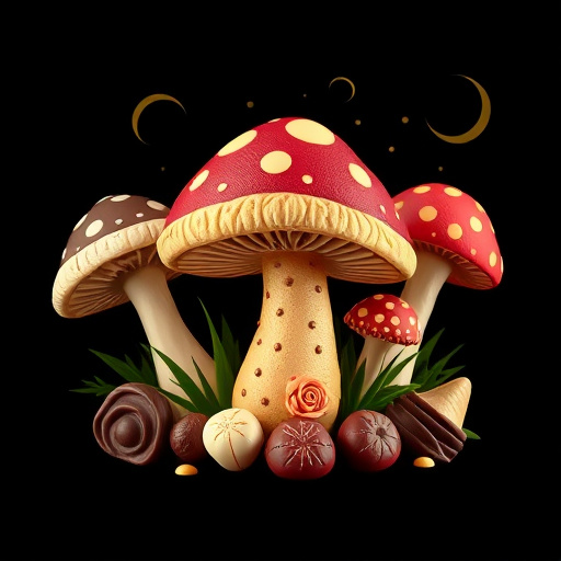 Artistic Magic Mushroom Chocolates Patterns