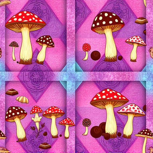Artistic Magic Mushroom Chocolates Patterns